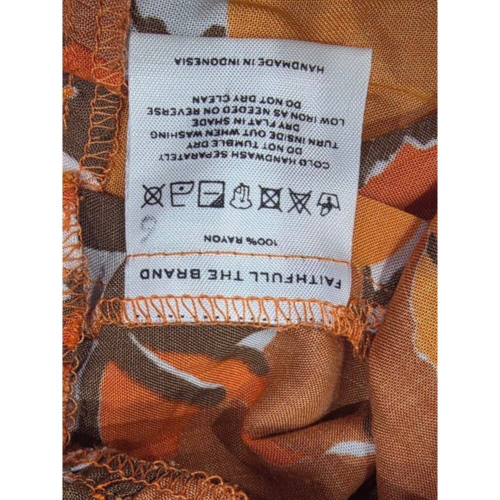 Revolve Faithfull The Brand Kiona Isola Floral Printed Dress Orange Sz 6 A004054 - Picture 7 of 13